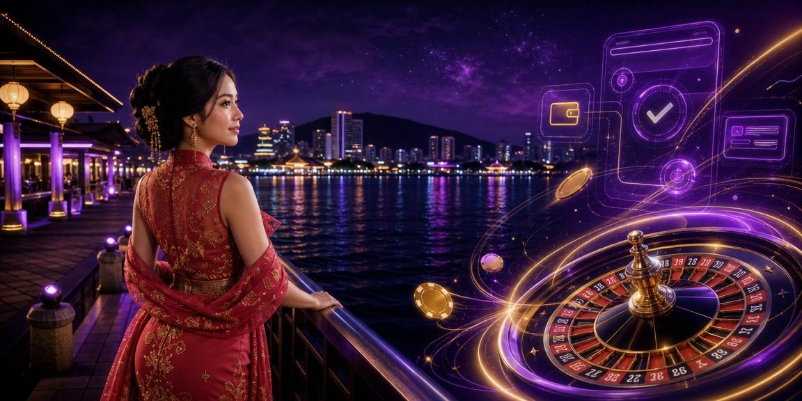 Roda roulette berputar dalam kasino Malaysia dengan lampu warna-warni